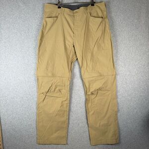Eddie Bauer Mens Size 40x30 Convertible Zips Off Tech Pants Tan Nylon Stretch